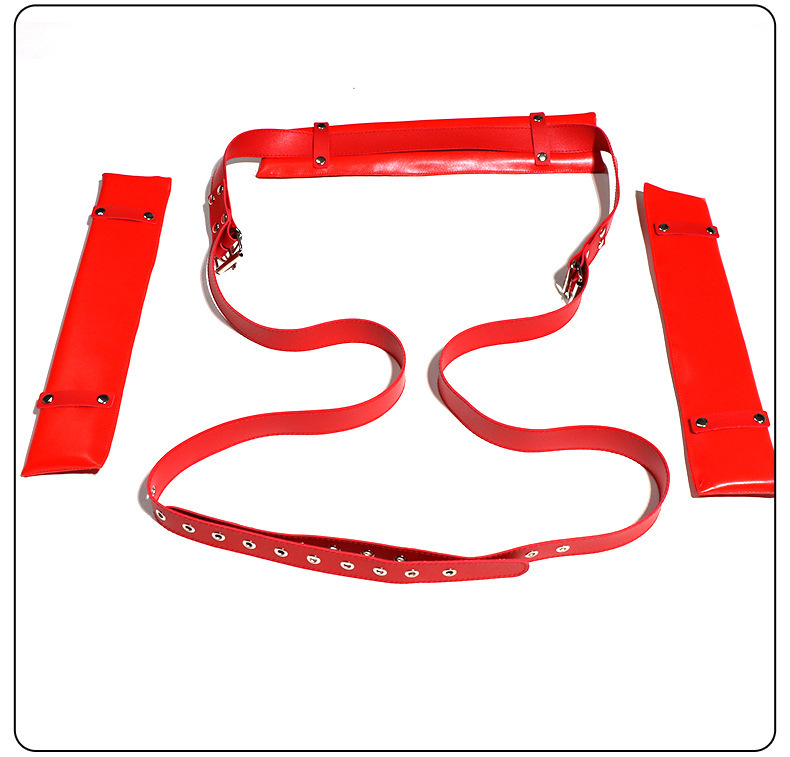 Split Leg Bondage Belt with Handcuffs and Nipple Clamps for Couples — detail image 19