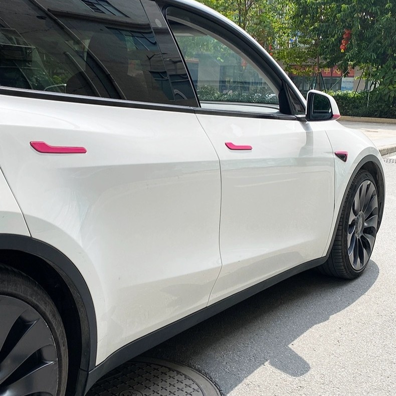适用特斯拉焕新Model3Y彩色T字母标车门把手摄像头保护罩装饰贴拉|undefined