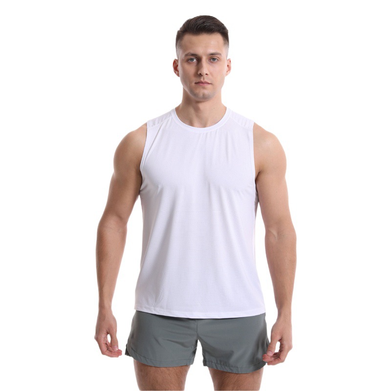 Verano Fitness músculo deportes chaleco hombres transpirable absorción de humedad suelta entrenamiento ropa de baloncesto sin mangas Chaleco de secado rápido manga corta