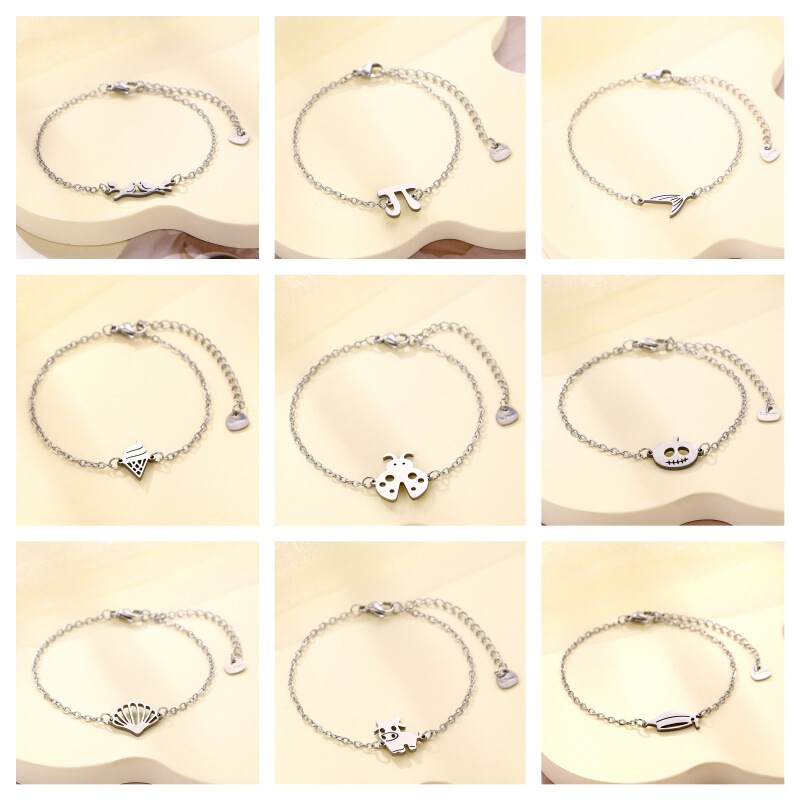Cross-border new product stainless steel eight-pointed star puppy dolphin dog paw elephant bracelet smooth surface jewelry direct from manufacturer Cross-border new product stainless steel eight-pointed star puppy dolphin dog paw elephant bracelet smooth surface jewelry direct from manufacturer