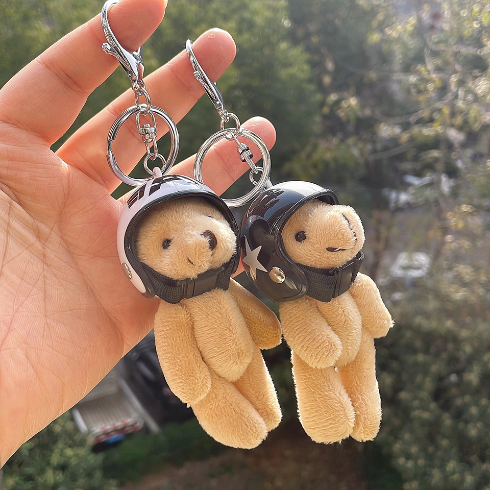 Coreano ins casco de locomotiva osos bolsos colgante bolsos lindos muñecas de peluche accesorios regalo