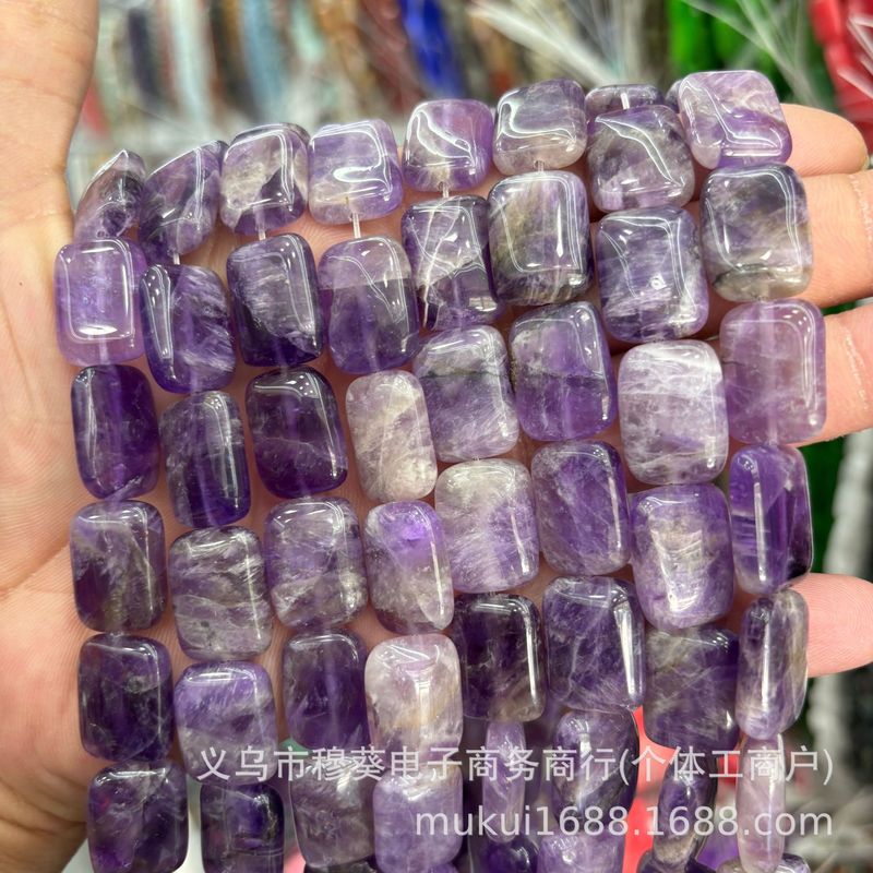 13*18mm天然水晶玛瑙扁长方形散珠DIY手链项链饰品配件半成品批发|undefined