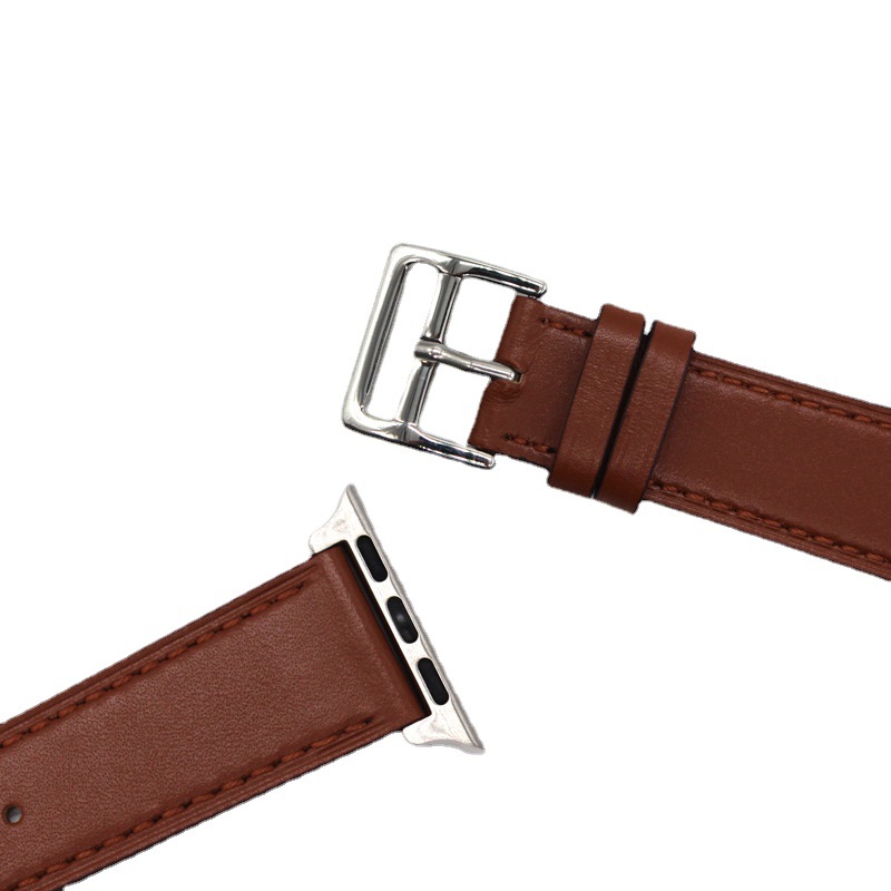 真皮表带单圈适用于苹果表带3456代智能手表applewatch表带免工具