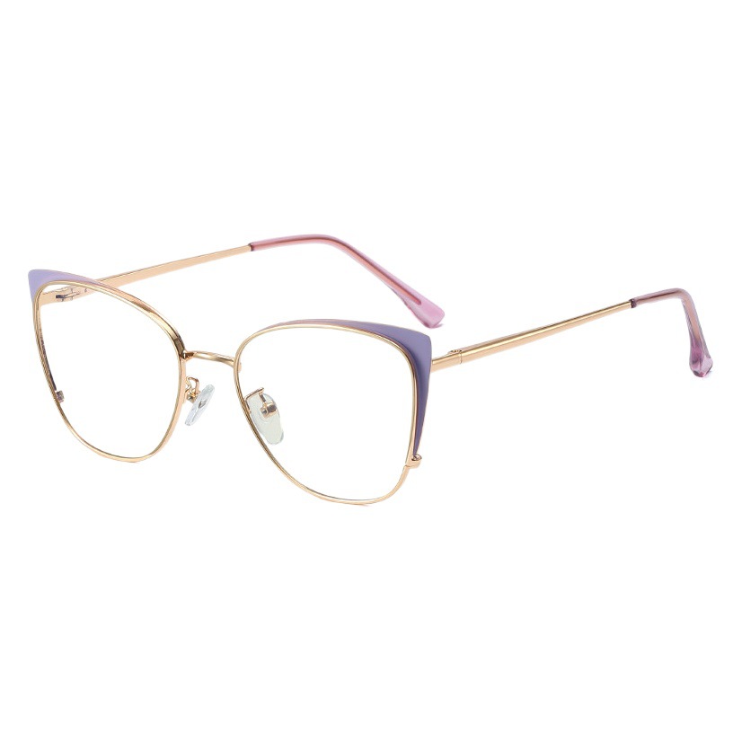 95797 metal primavera pierna marco gafas Marco europeo y americano anti-azul luz gafas ins moda marco completo gafas para las mujeres