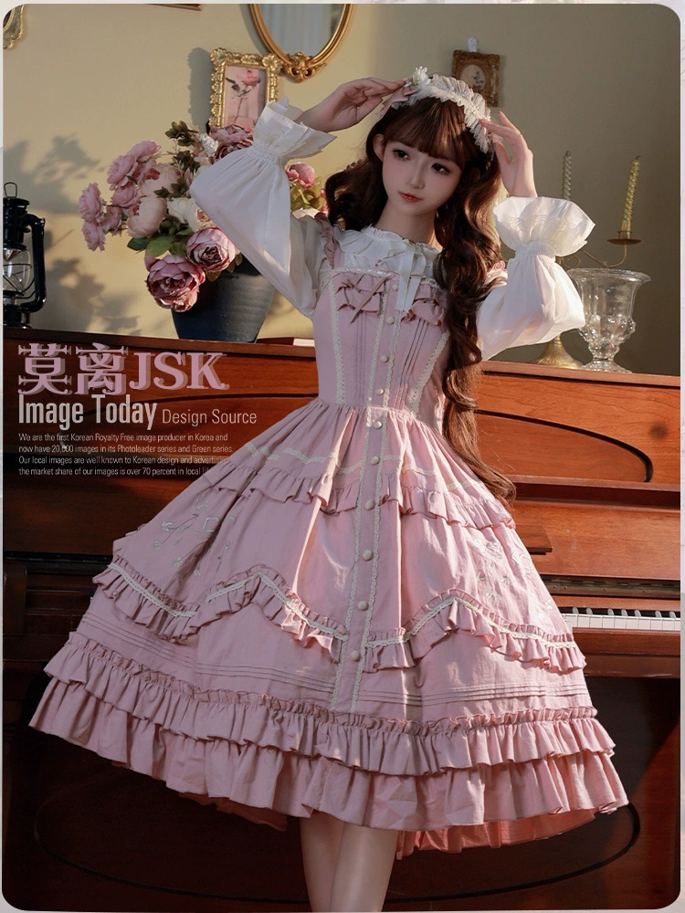 Платье в стиле JSK Лолита, вышит bodice, многослойные воланы, размер S