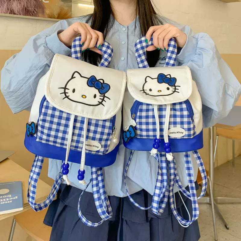 可爱红色猫咪少女心甜妹背包女孩轻便出游双肩包迷你卡通收纳包包