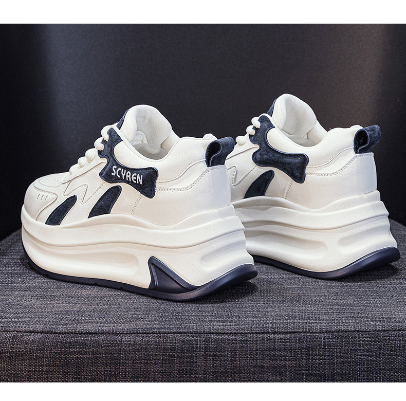 Giày sneaker nữ đế dày tăng chiều cao phong cách A-Gan mới thu đông 2025 — M2918 màu xám, M2918 màu vàng, M2918 màu xanh chi tiết 22