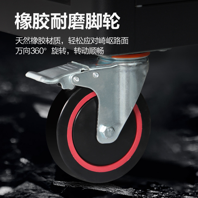 Stainless steel workbench tool cart, heavy industry type tool cart, auto repair metal drawer cabinet, multi-functional tool box trolley