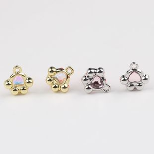 Casual Alloy Zircon Inlaid Cat Claw Earrings 925 Silver Needles DIY Handmade Earrings and Other Jewelry Accessories Materials