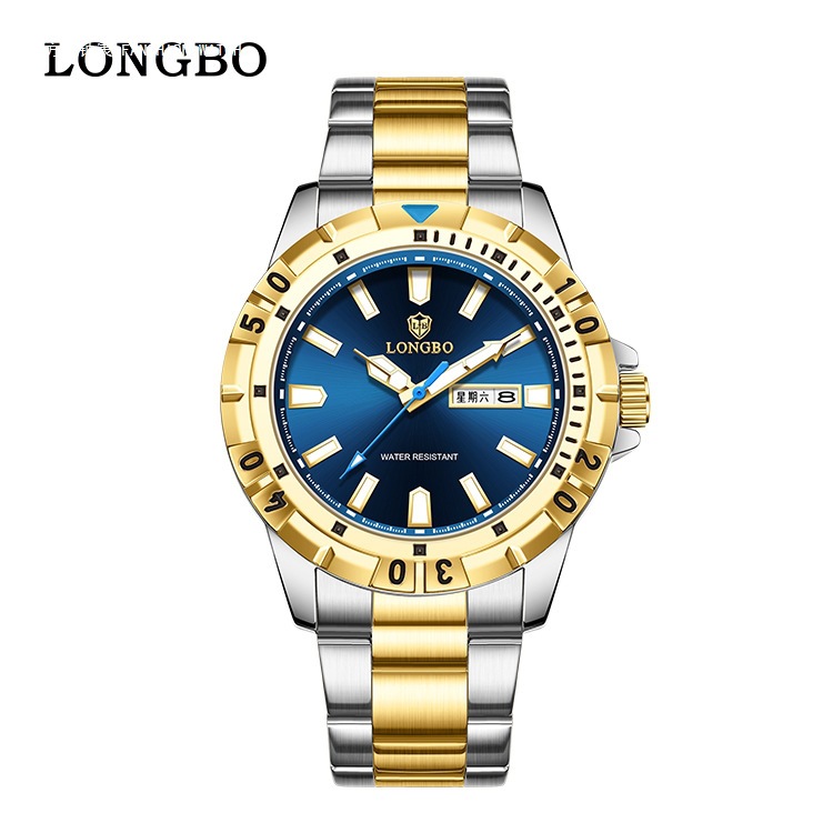 Longbo Genuine Men's Watch Business Luxury Men's Watch Cross-Border Popular Steel Belt Waterproof Quartz Watch Fangsheng Watch