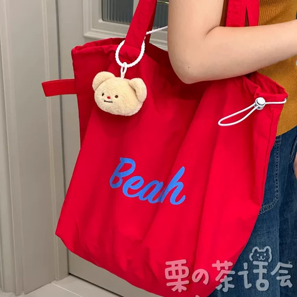 2025 New Canvas Bag Travel Shoulder Japanese Style Ins Student Class Work Clothing Tote Bag Large Capacity Canvas Bag