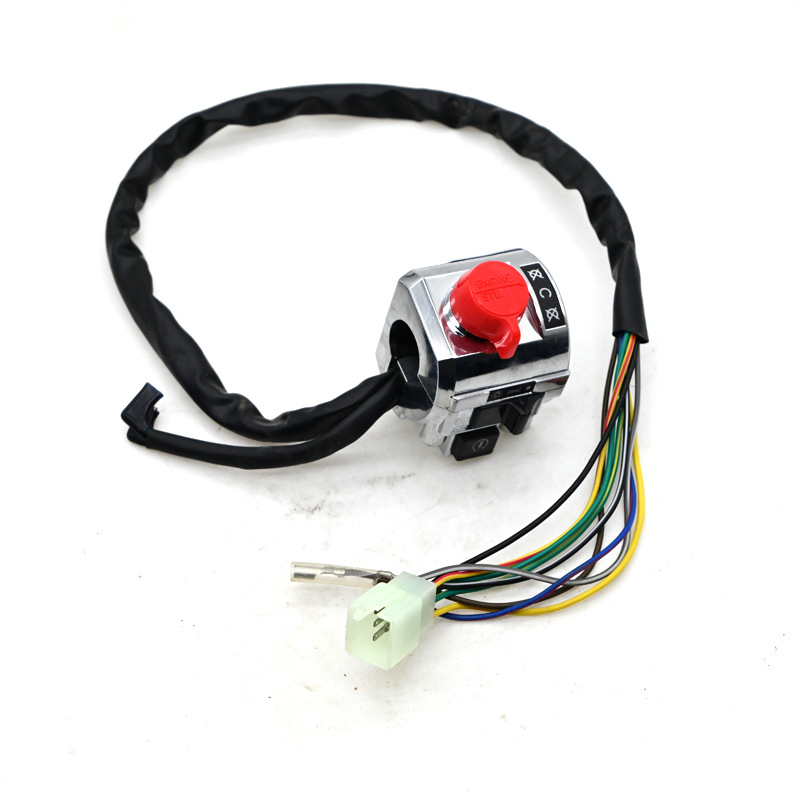 Montaje de interruptor de manillar de motocicleta modificado faro apagado ignición bocina de cambio de luz asiento de guardianas combinación de botón accesorio
