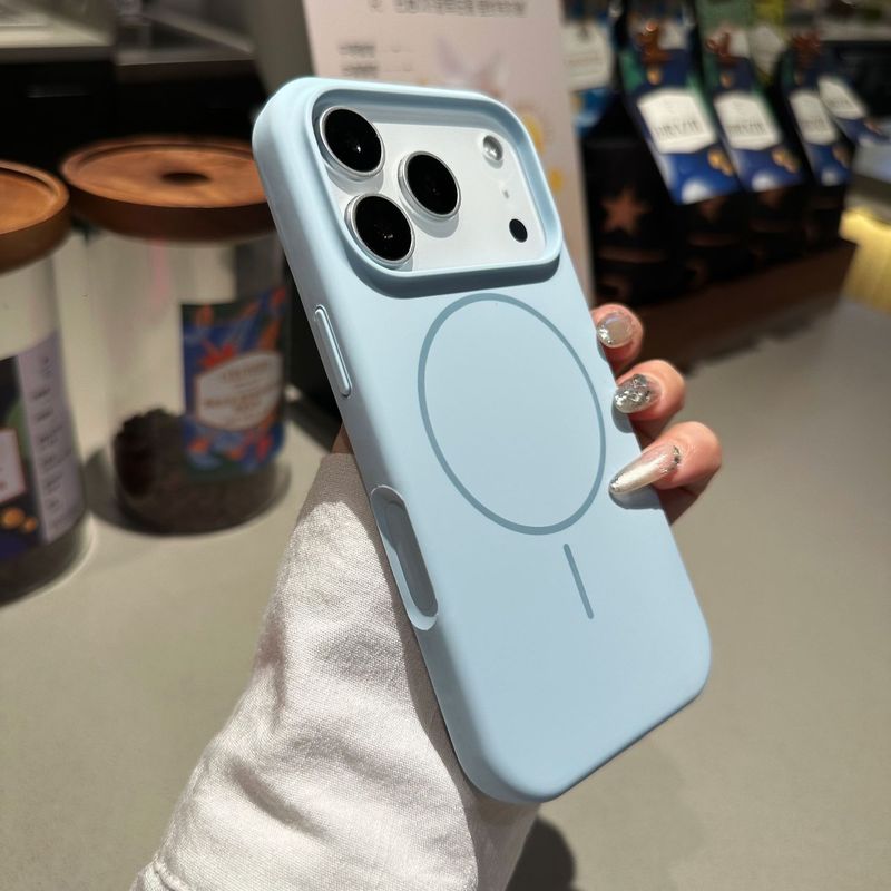 适用苹果17细圈磁吸手机壳液态硅胶iPhone16proMax马卡龙15保护套|undefined