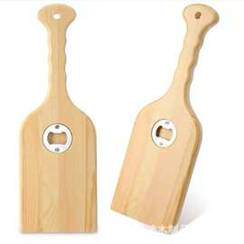 木质家用厨房烧烤铲带开瓶器多用途木质工艺品可印logo清洁铲