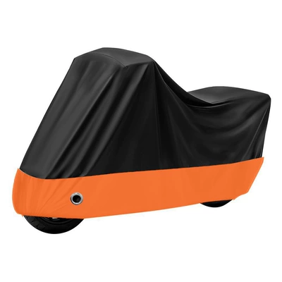 Ready Stock Supply of Oxford Cloth Motorcycle Covers, Sun-Proof and Rain-Proof Full Covers, Electric Vehicle Covers, Dust-Proof and Heat-Insulating Rain Covers (Car clothing) - m-20090100cm-aluminum-film-black-and-orange-splicing