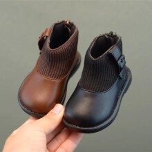 女童飞织袜子靴宝宝学步鞋2024秋冬时尚韩版小女孩二棉时装靴单靴