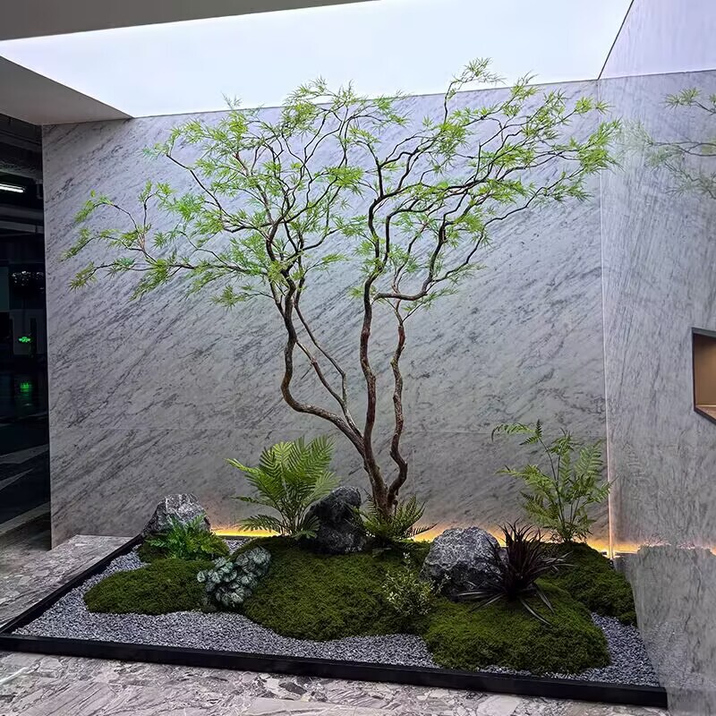高端仿真羽毛枫叶树马醉木室内假树绿植造景装饰大型榕树橱窗植物|undefined