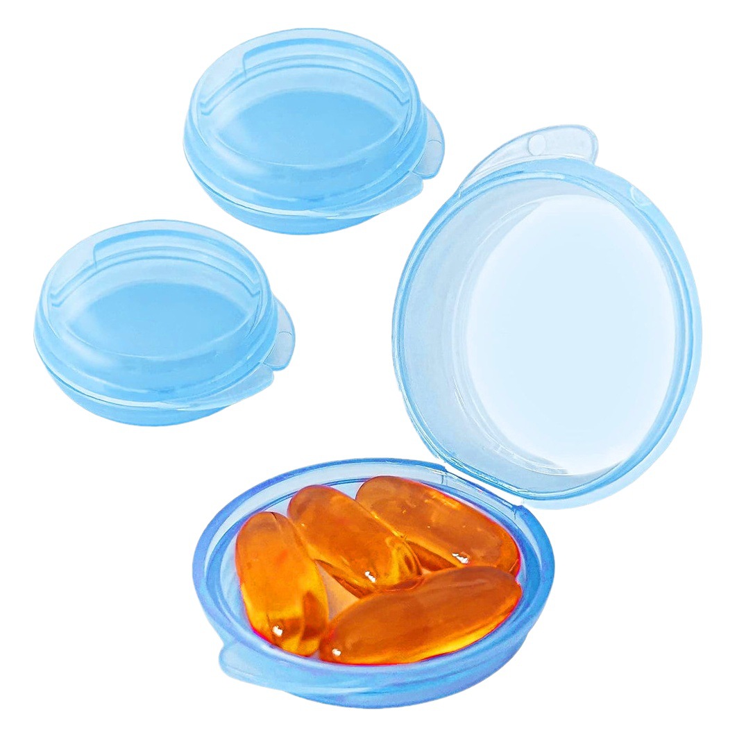 Nueva caja de medicina redonda 3 veces al día QQ caja de píldora de almacenamiento conveniente viaje portátil vitamina caja de almacenamiento caja de la píldora