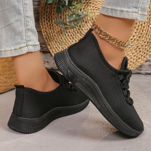 Foreign Trade Explosions All Black Restaurant Special Shoes Non-slip Kitchen Work Soft Sole Shoes Soft sneaker Middle-aged Women's Shoes