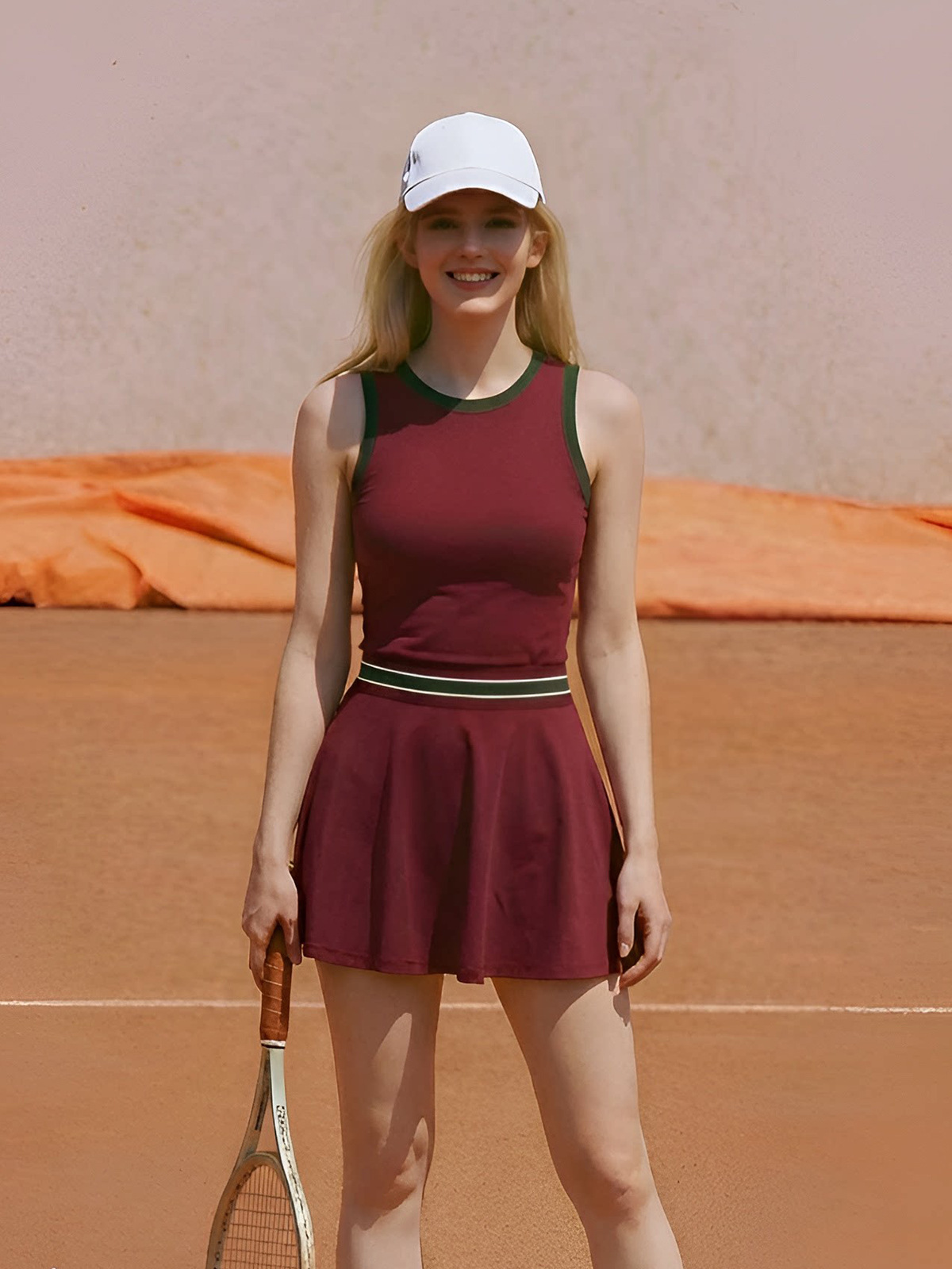 2026 verano nuevo vestido deportivo de dos piezas desnudo con cojín de pecho vestido de golf al aire libre bádminton tenis