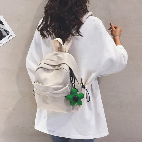 Simple solid color small backpack, female forestry college student, lightweight small school bag, mommy bag, small capacity backpack