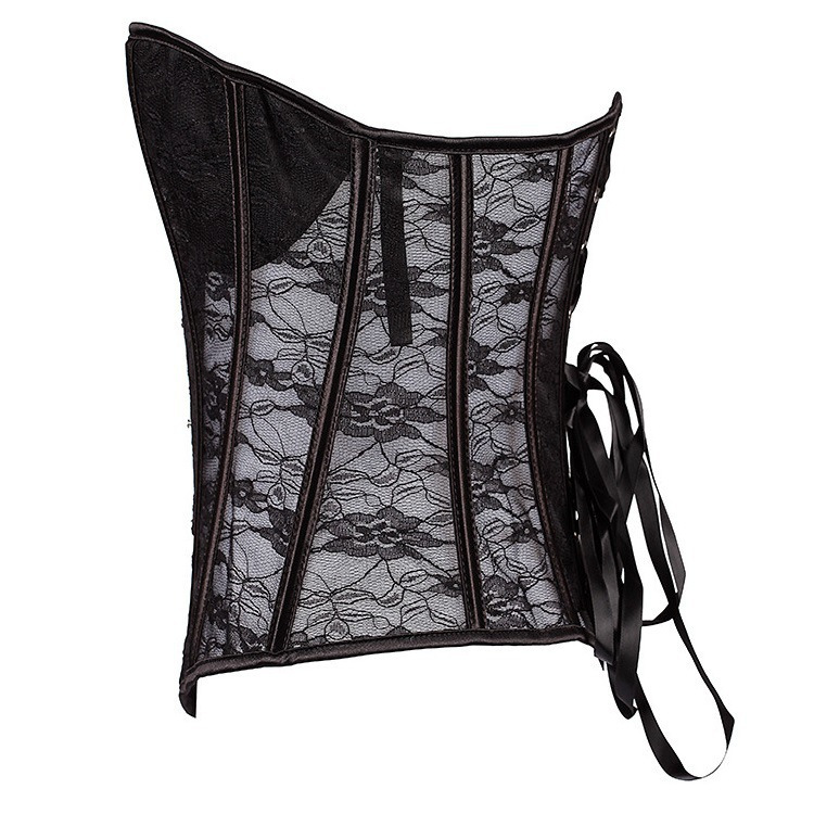 Corsé de corte europeo y americano corsé corsé translúcido con copa de pecho