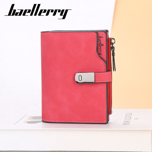 baellerry new women's wallet short Korean version versatile multi-card slot soft leather wallet zipper coin purse