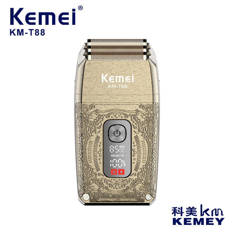 Komei afeitadora eléctrica KM-T88 recíproca de alta potencia de tres cortadores de afeitar súper limpio