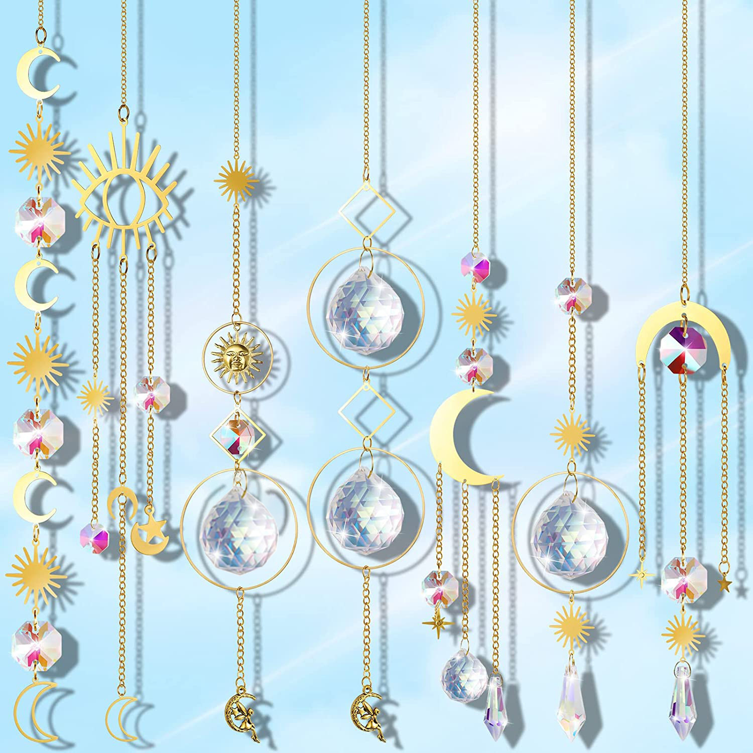 Moda Luna Cristal Atrapasueños Decoraciones Artificiales display picture 1