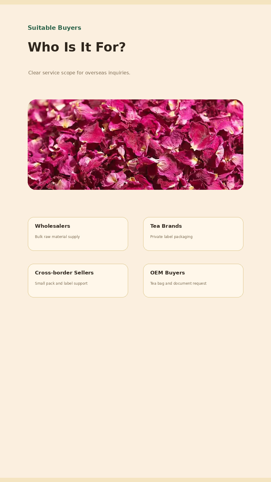 Dried Rose Bud Herbal Tea Mei Gui Hua 500g Bulk Botanical Infusion for Brewing specifications