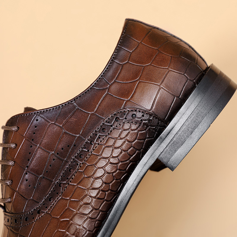 Ανδρικά παπούτσια Oxford Suede Wingtip Business Footgear_voghion.com