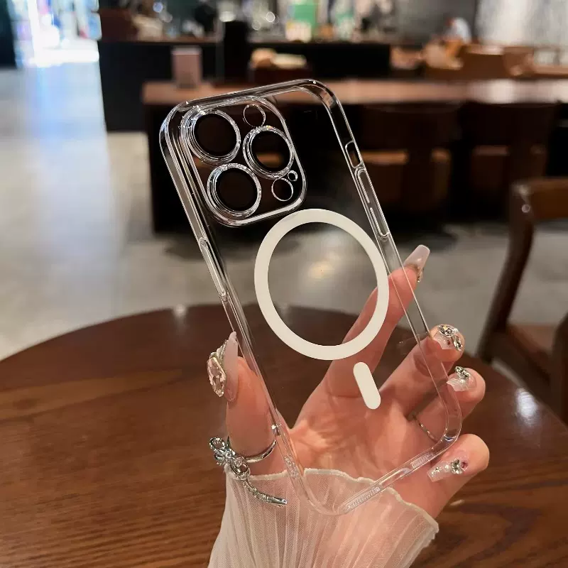 适用苹果17手机壳磁吸16promax亚克力14透明13不发黄iphone15批发