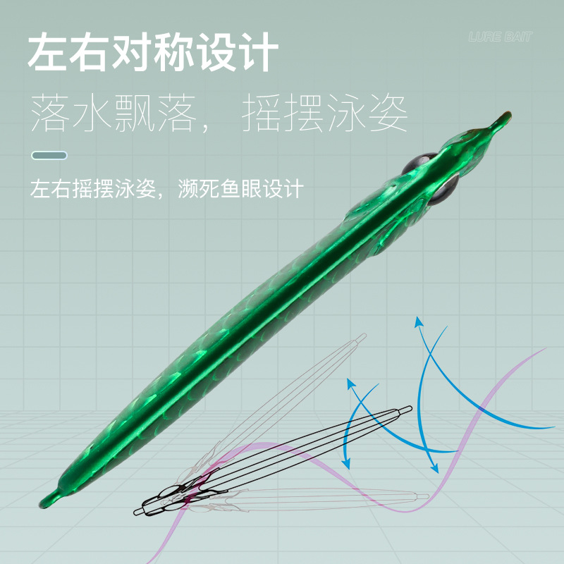 Cuchillo azul tiro largo capa de agua completa 7G-25G tiro largo Placa de hierro Luya cebo simulación Escala de pescado trucha bajo mandarín Luya