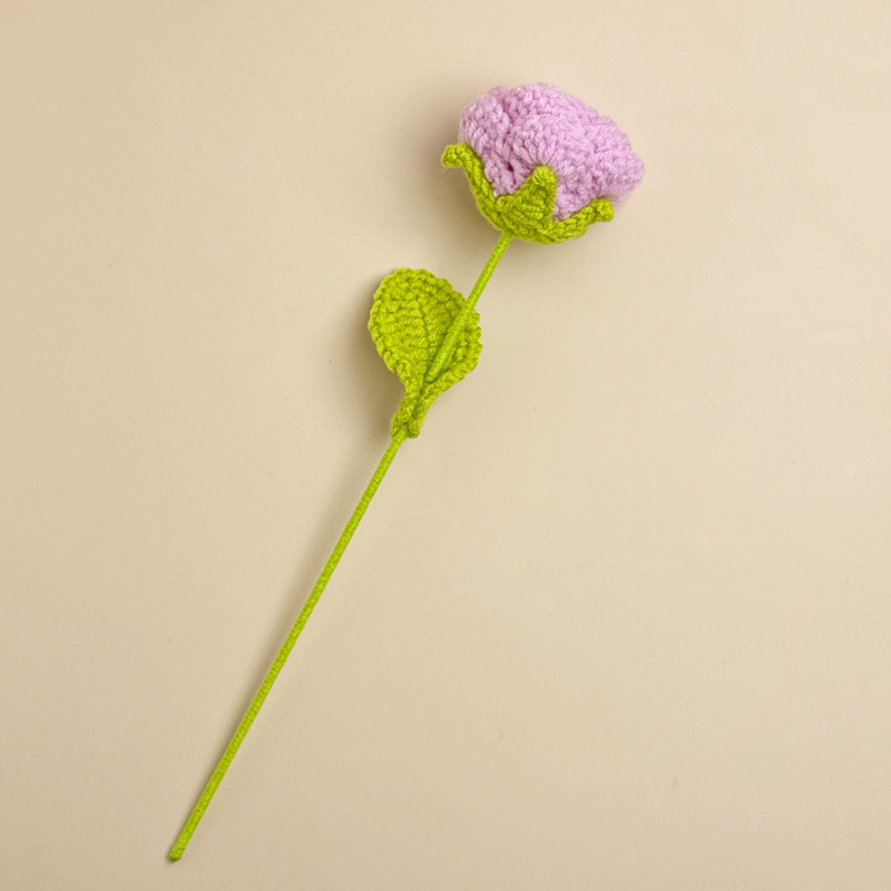 郁金香薰衣草玫瑰花手工钩针编织毛线仿真花创意家居装饰花束成品|undefined