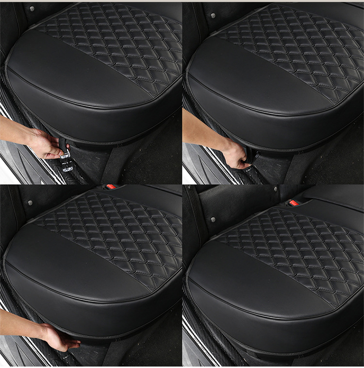 Hot-Selling Leather Car Seat Cushion Three-Piece Set Single Piece Single Seat Without Backrest Small Three-Piece Car Seat Cushion Breathable for Long Periods of Sitting