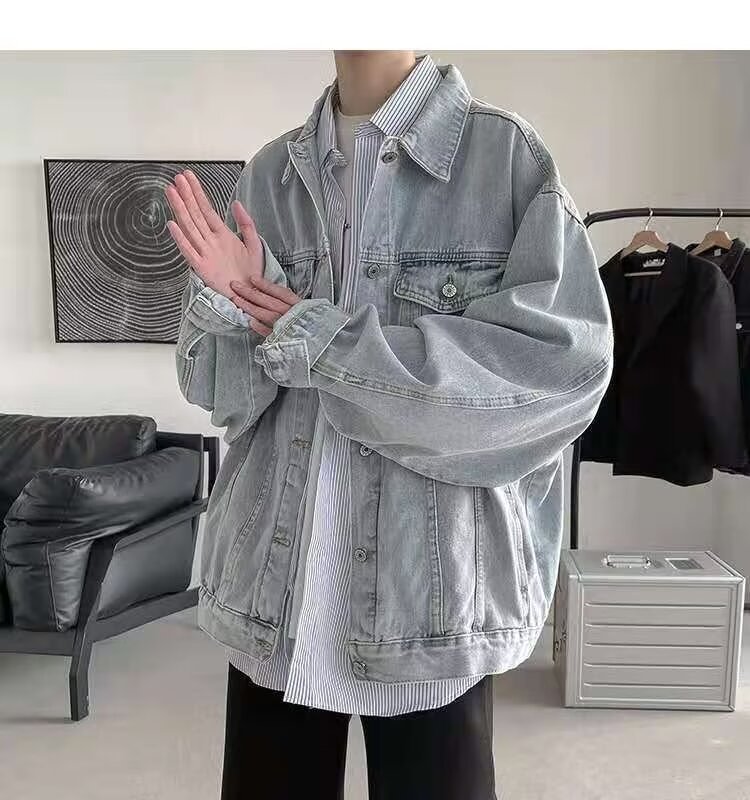 Denim Jacket For Men, Button Cardigan Style, Loose Versatile Top_voghion.com
