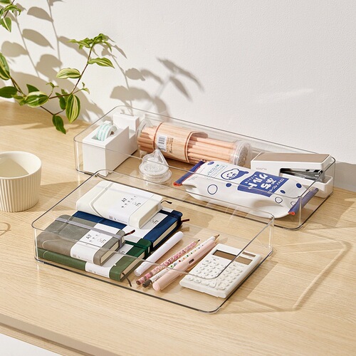 Desktop drawer transparent sundries cosmetics stationery pen note book tableware storage box mirror cabinet organizing box wholesale