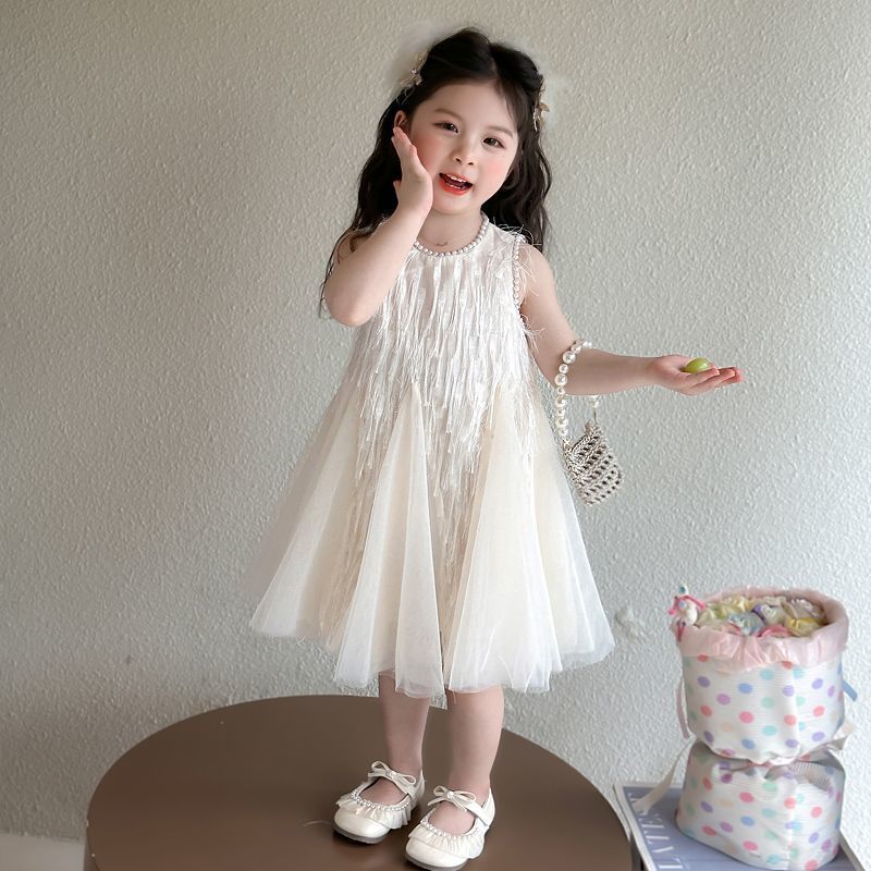 Vest Dress Girls Summer Dress 2025 New Kidsren's Sleeveless Princess Dress Little Girl Summer Dress Dress Skirt