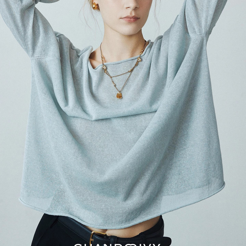 CHANDOOIVYY Japan imported MONTELUCE dry linen cotton micro-breathable collar air shirt