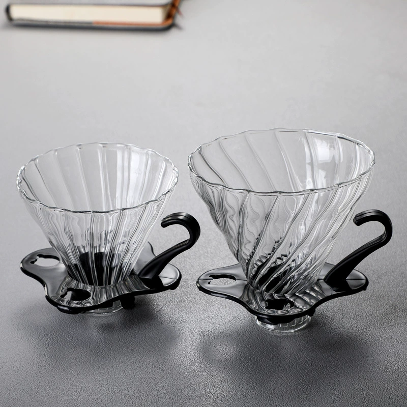 V60 стеклянная чашка фильтра для кофе 01/02 стеклянная воронка для кофейника