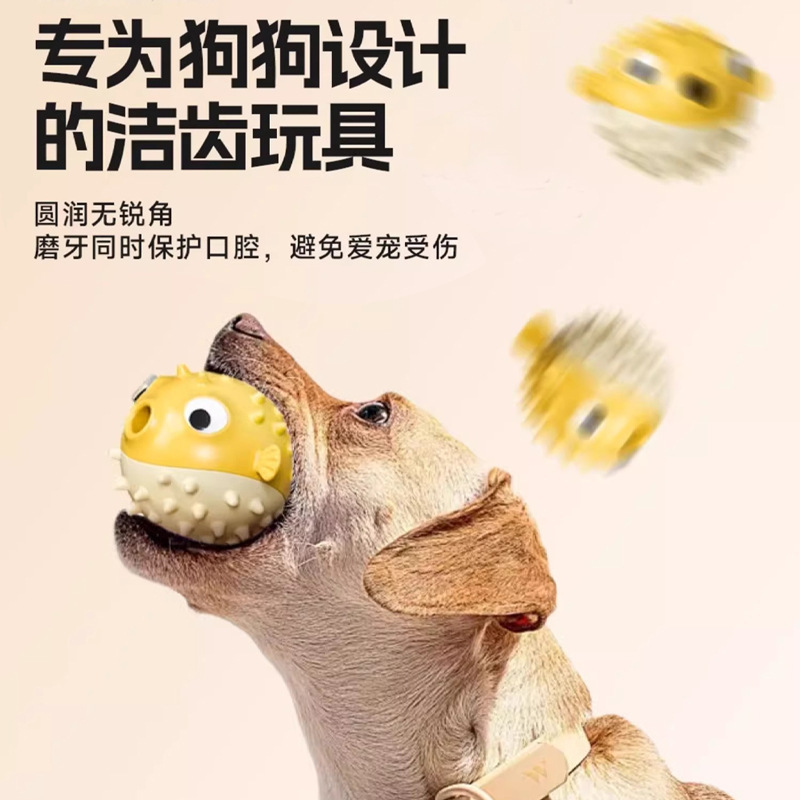 Bouncing Fish Dog Dog Toy Depressing Artifact Molar Teeth Bite Resistant Keji Teddy Golden Hair Leak Food Voice Ball Pet Supplies