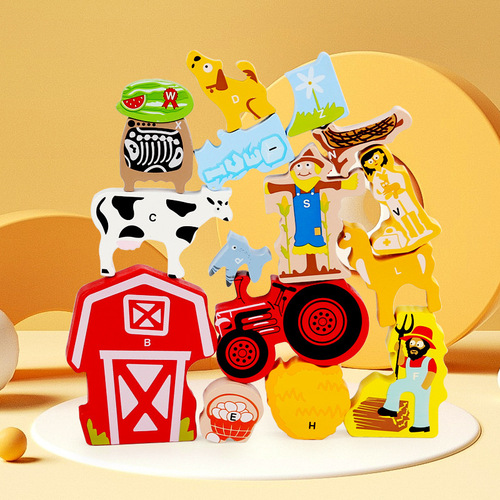 Children's baby cartoon traffic animal three-dimensional puzzle jigsaw puzzle wooden early education educational toy