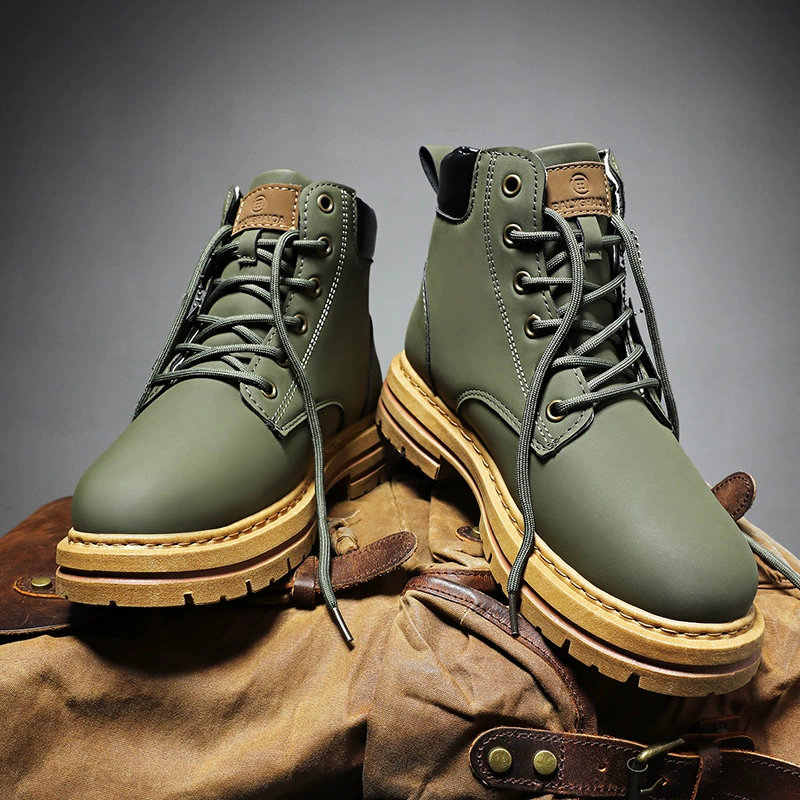 2023 новые осенние высокие ботинки Martin, мужская обувь, комбинезоны с ревенем и пустыней, Британские кожаные ботинки, уличные непромокаемые мужские ботинки