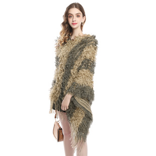 2023 autumn and winter New Large size women's clothing cashmere wool pullover Cape sweater women's sweater fashion