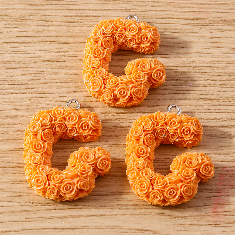 30g Weight DIY Jewelry Accessories Classification 10 Pieces Quantity Plastic Material Letter, Rose Pattern Stoving Varnish Design Cartoon Style, Romantic Style 10 Pieces Plastic Letter Rose 9