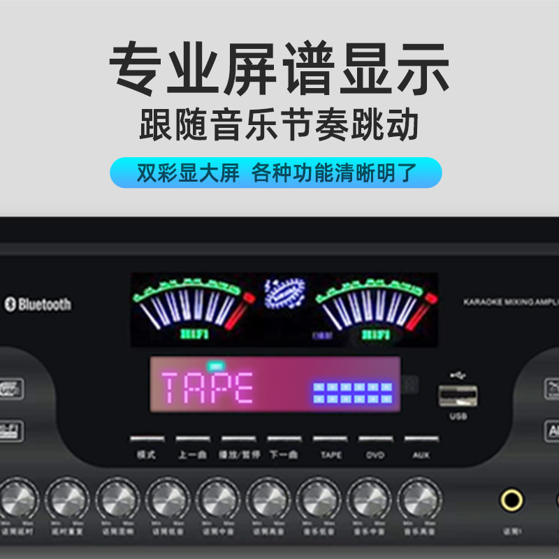 5チャンネル機能再生機家庭用ktvハイパワー音響bluetoothラジオusbカード重低音カラオケアンプ|undefined