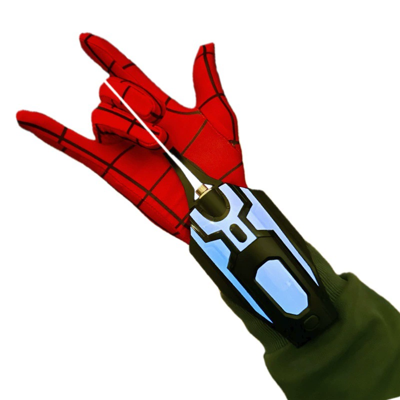 Трансграничные горячие продажи Spider-Man Launcher Шелковые плевки Настоящие подлинные перчатки Автоматическое переключение Шелковые плевки Детские игрушки