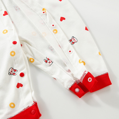 Baby jumpsuit, spring and summer baby clothes, baby type A pure cotton bag, children's boneless long-sleeved crawl suit
