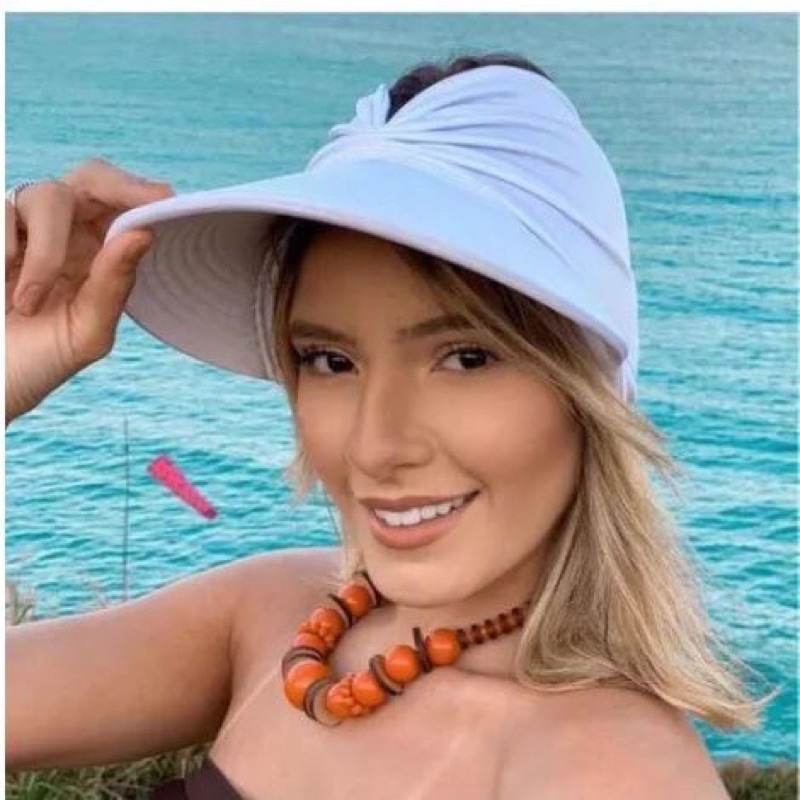 Mode Frauen Sommer Uv Schutz Große Krempe Elastische Einstellbare Hut display picture 1