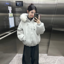 明星同款大毛领工装派克羽绒棉服女2025新款冬季保暖加厚棉袄外套